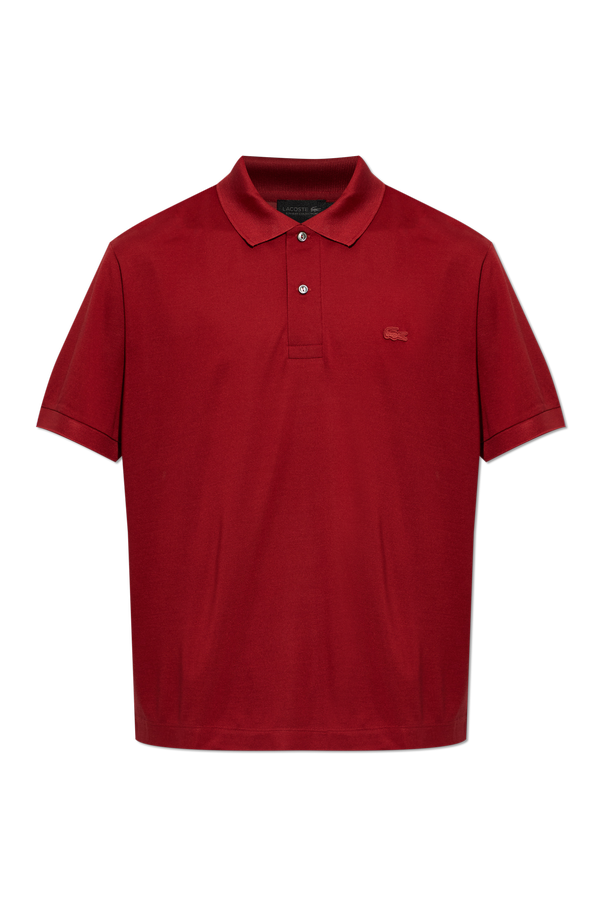 Silk polo shirt with logo patch od LACOSTE RUNWAY