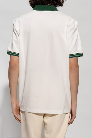 Lacoste Camiseta blanca clásica extragrande y flameada con estampado de jinete vintage de Polo Ralph Lauren