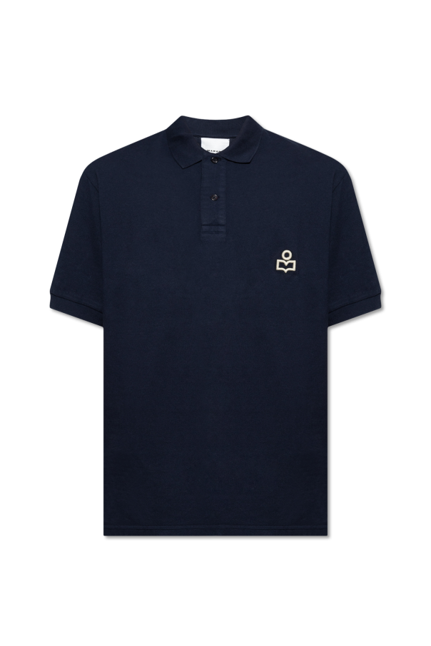 MARANT ‘Afko’ Black polo shirt with logo
