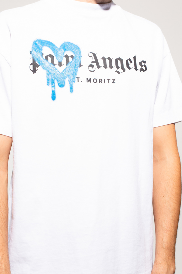 Blue T-shirt with logo Palm Angels - Vitkac TW