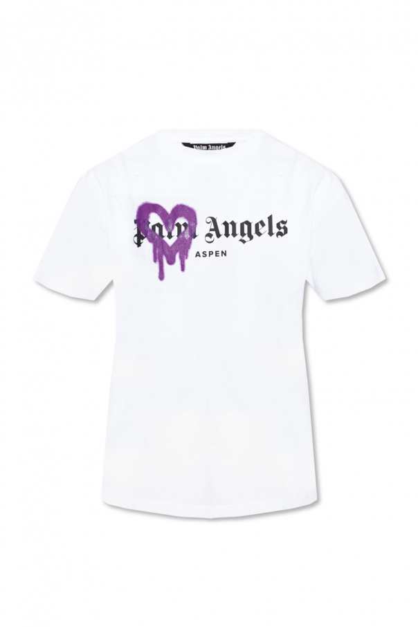 White T-shirt with logo Palm Angels - Vitkac TW