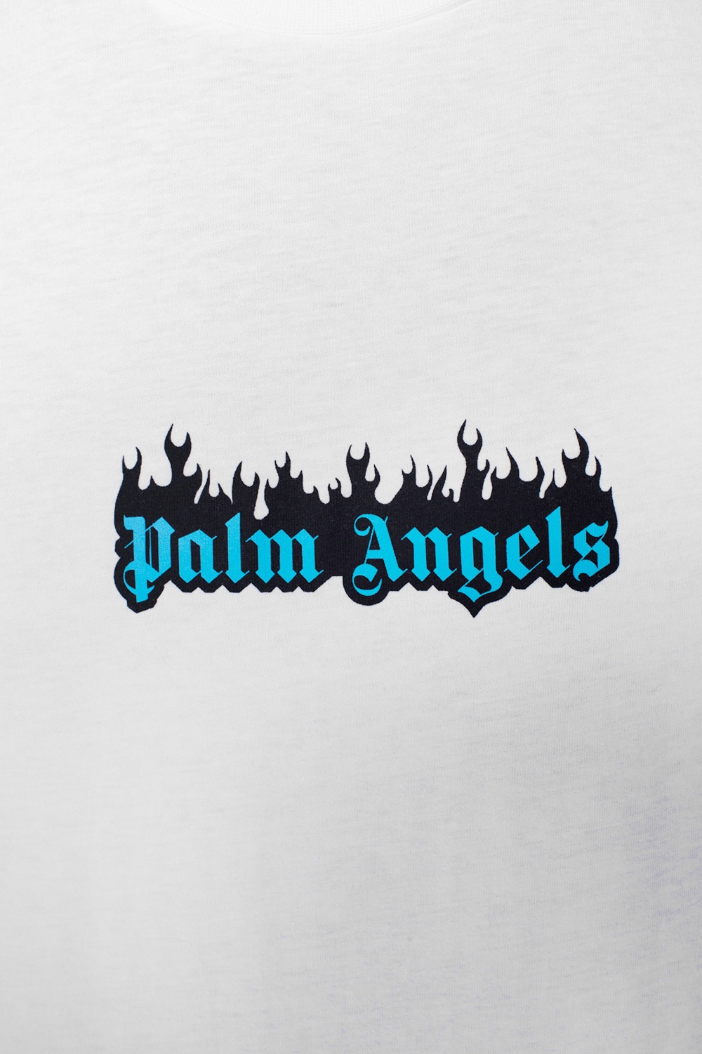 Palm Angels Blue Logo Print Slippers