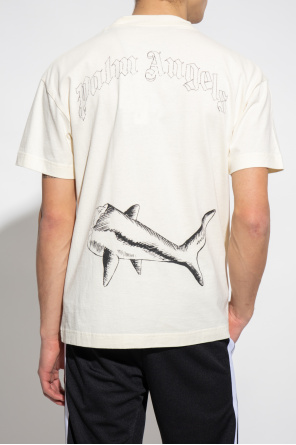 Palm Angels T-shirt Col Rond Homme Blanc