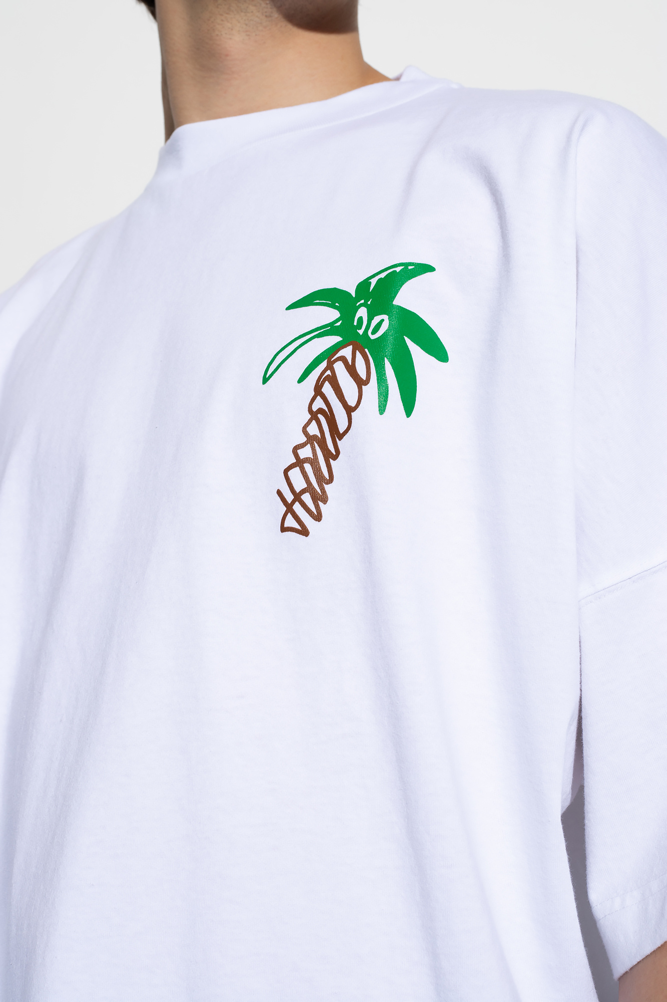 White Printed T-shirt Palm Angels - Vitkac Canada