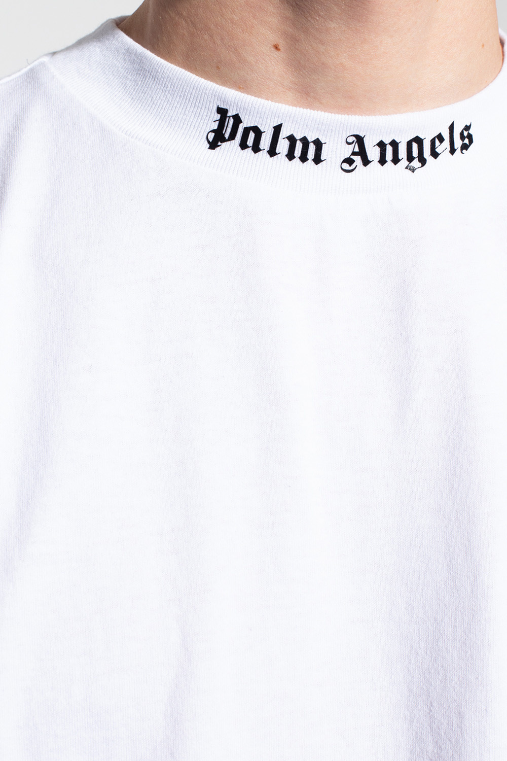 White T-shirt with logo Palm Angels - Vitkac HK