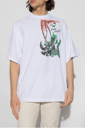 Palm Angels T-shirt Blanc Avec Logo En