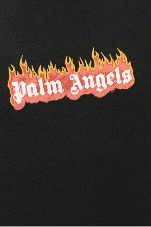 Palm Angels logo embroidered V-neck T-shirt