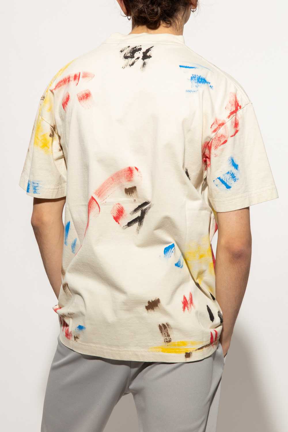 Palm Angels T-shirt with paint-splatter treatment, Men's Clothing