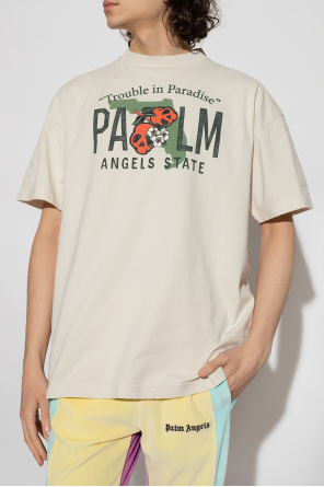 Palm Angels striped lizard-patch T-shirt Nude