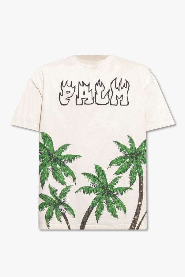 Palm Angels AMIRI logo crew-neck T-shirt Weiß
