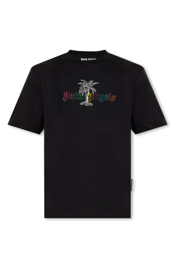 Palm Angels Logo-embroidered T-shirt | Men's Clothing | Vitkac