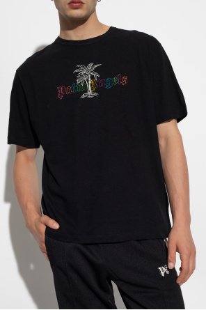 Palm Angels T-shirt z wyszytym logo