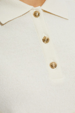 Balmain Wool polo shirt with short sleeves