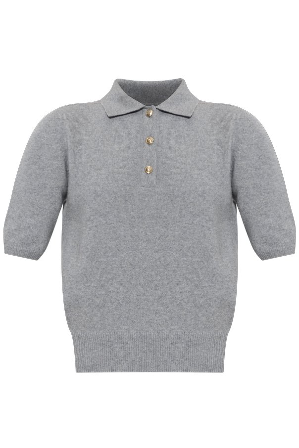 Wool polo shirt with short sleeves od Balmain