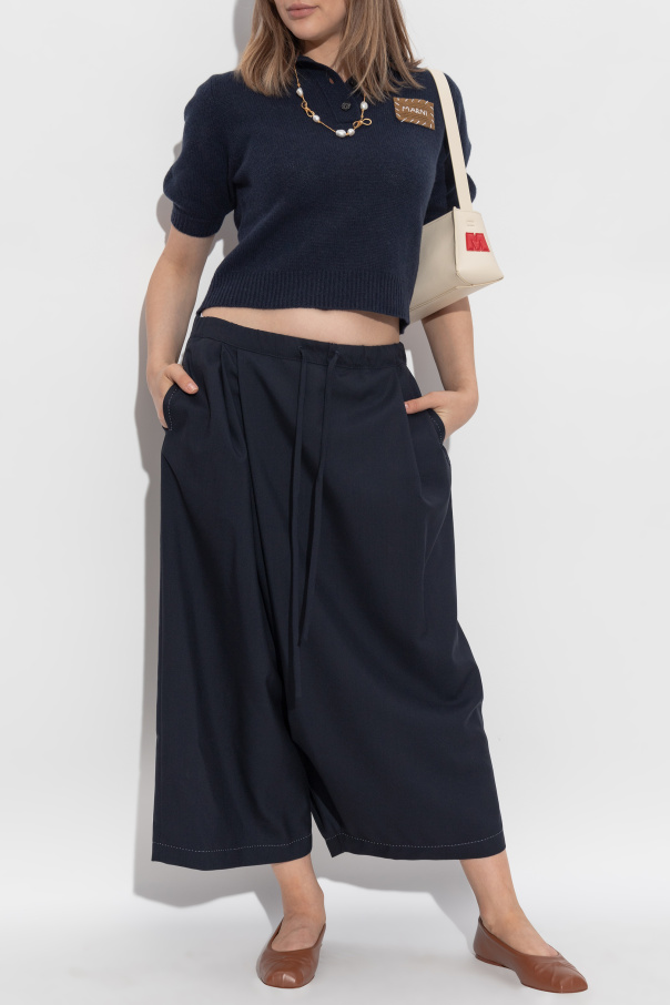 Marni Cashmere polo shirt with logo patch