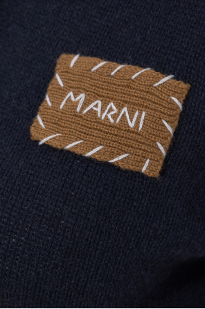 Marni Cashmere polo shirt with logo patch