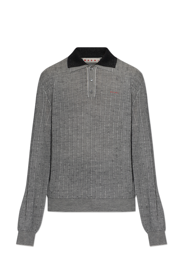 Wool Long-Sleeve Polo Shirt od Marni