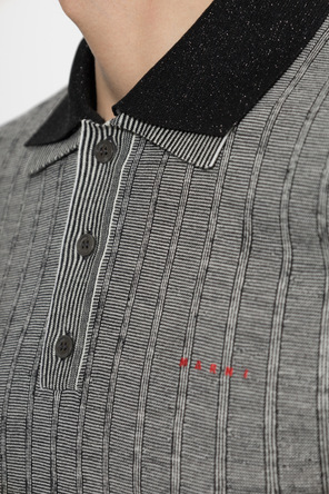 Marni Wool Long-Sleeve Polo Shirt