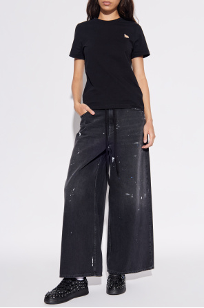 T-shirt mit logo-patch od Maison Kitsuné