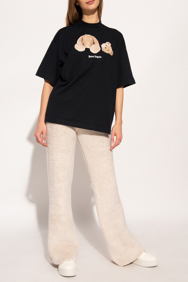 Palm Angels linen high-low hem shirt