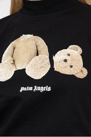 Palm Angels T-shirt Masculina Impressa S1434 V-19b Branca