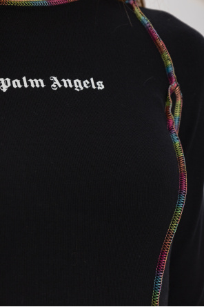 Palm Angels Reclaimed Vintage Inspired Cremehvid t-shirt med logo
