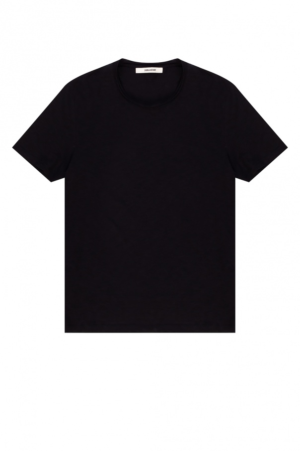 ruffle-trim lace shirt Cotton T-shirt
