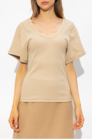 By Malene Birger ‘Lunai’ ribbed top with logo