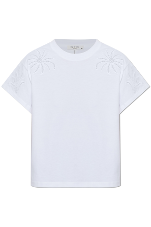 T-shirt with openwork trim
