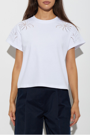 Rag & Bone T-Shirt mit Ajour-Abschluss