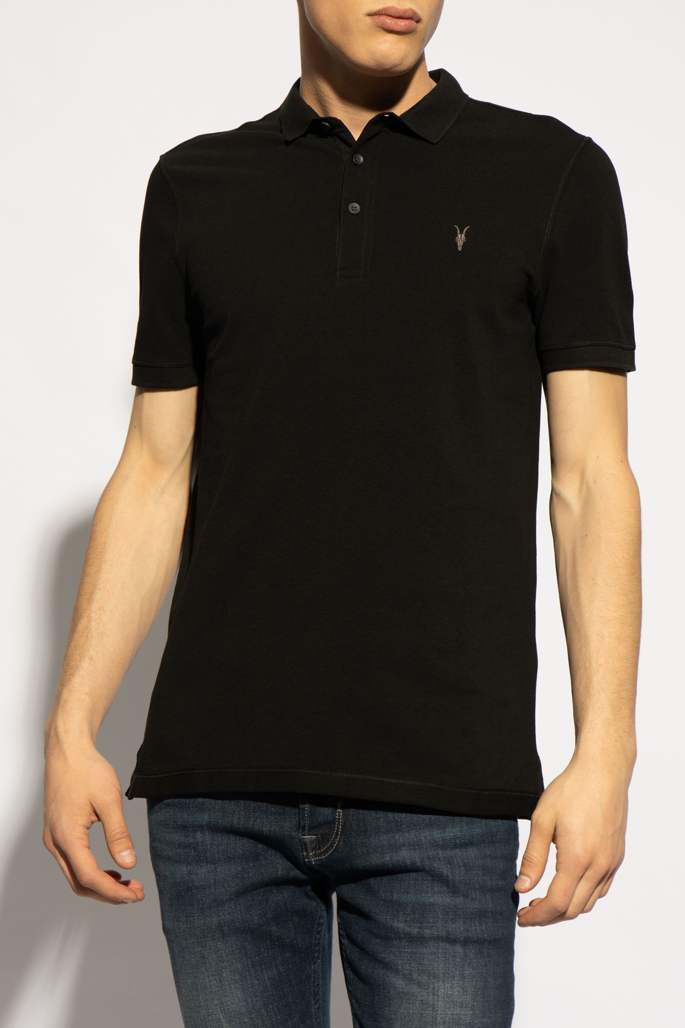 AllSaints Logo-embroidered polo