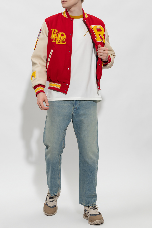 Rhude The Chicago Bulls Reversible Fleece Leather Jackets are