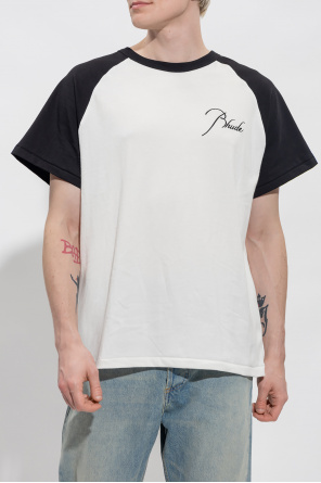 Rhude TEEN metallic-logo T-shirt Neutrals