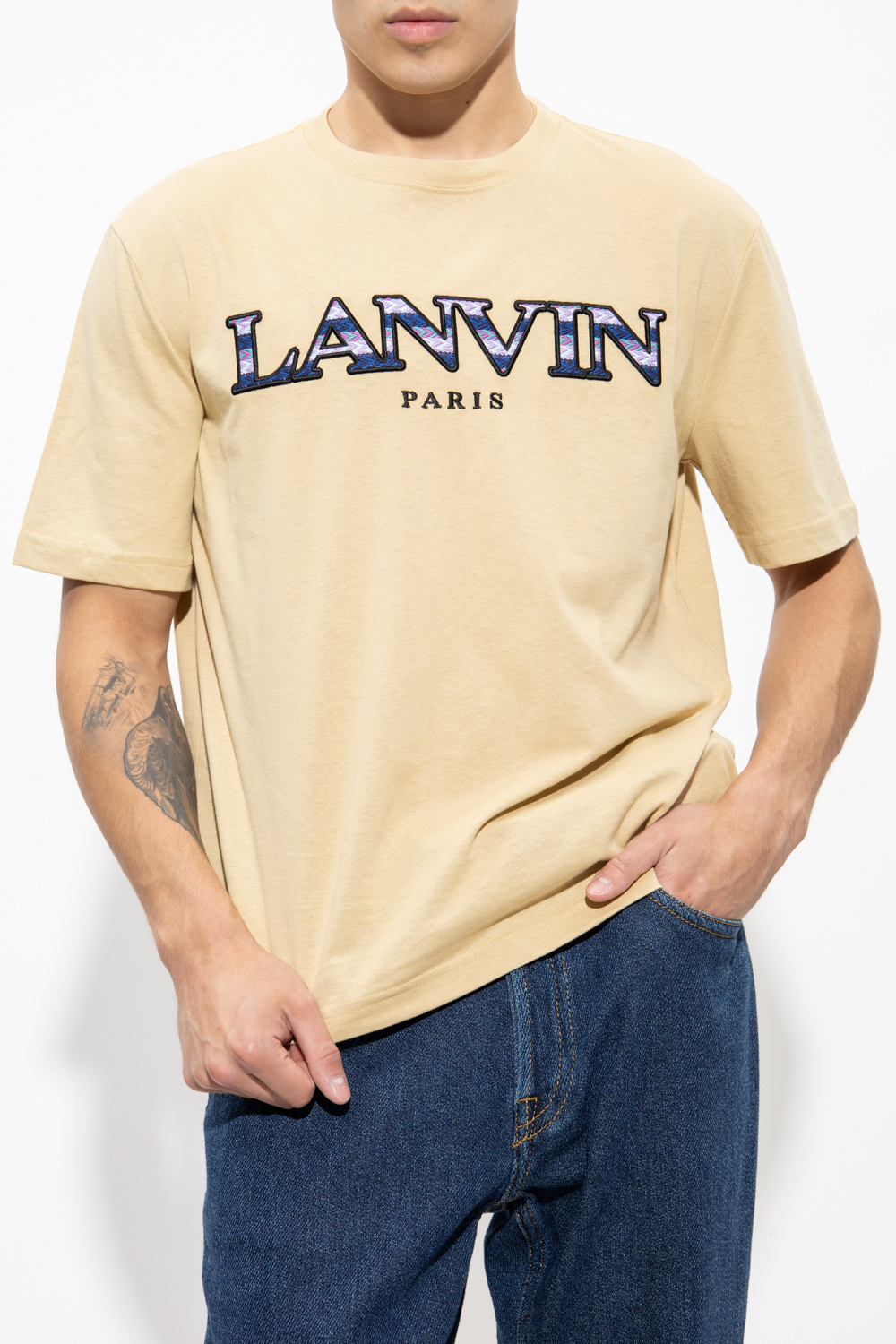 Lanvin round neck t shirt isabel marant etoile t shirt khaki