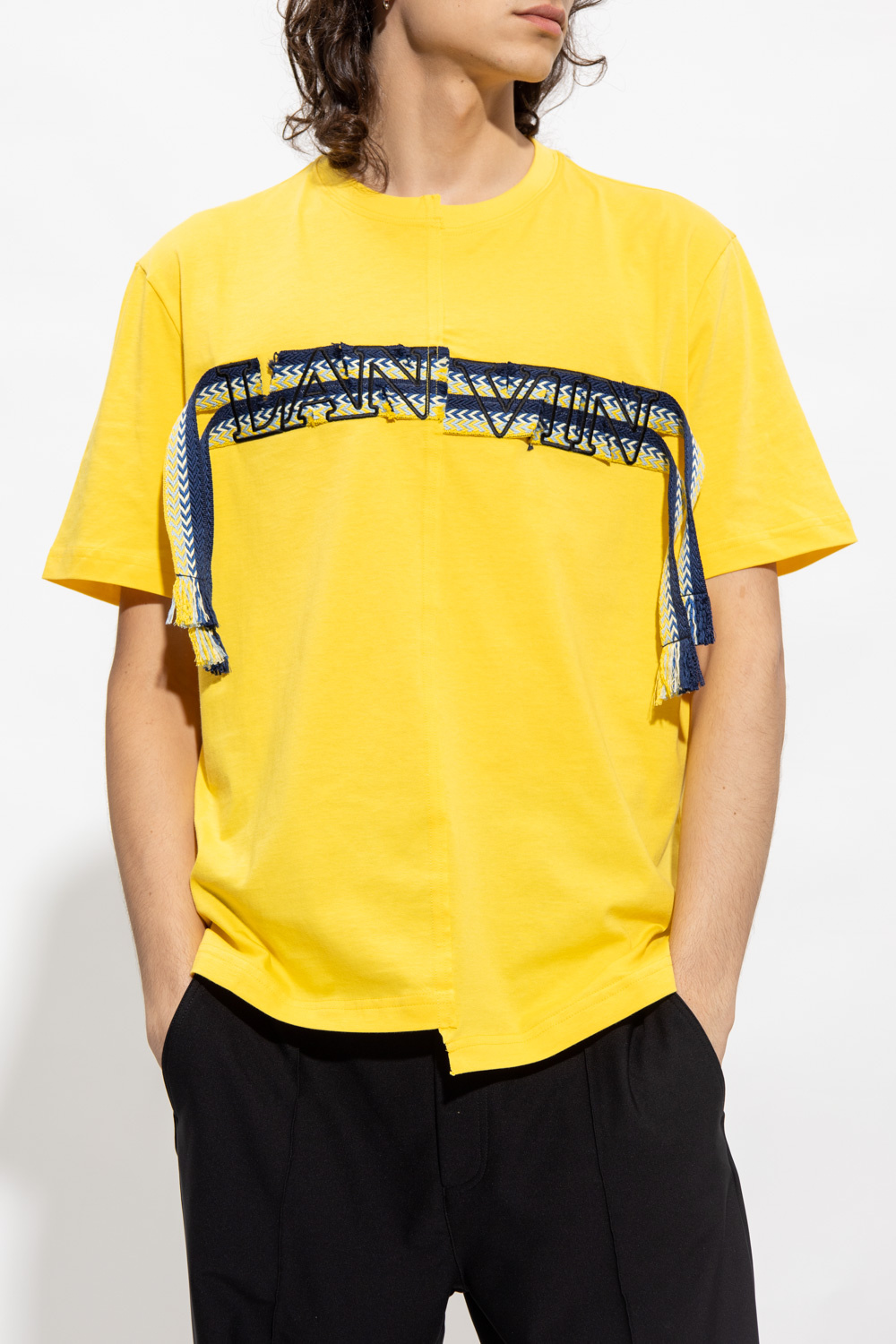 Lanvin kremowy t-shirt bez rękawów