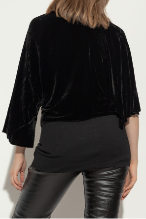 Rick Owens Velvet top with decorative neckline