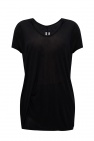 skinny logo-print shirt with geo flock in black