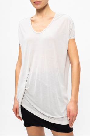 Rick Owens T-shirt z marszczeniami