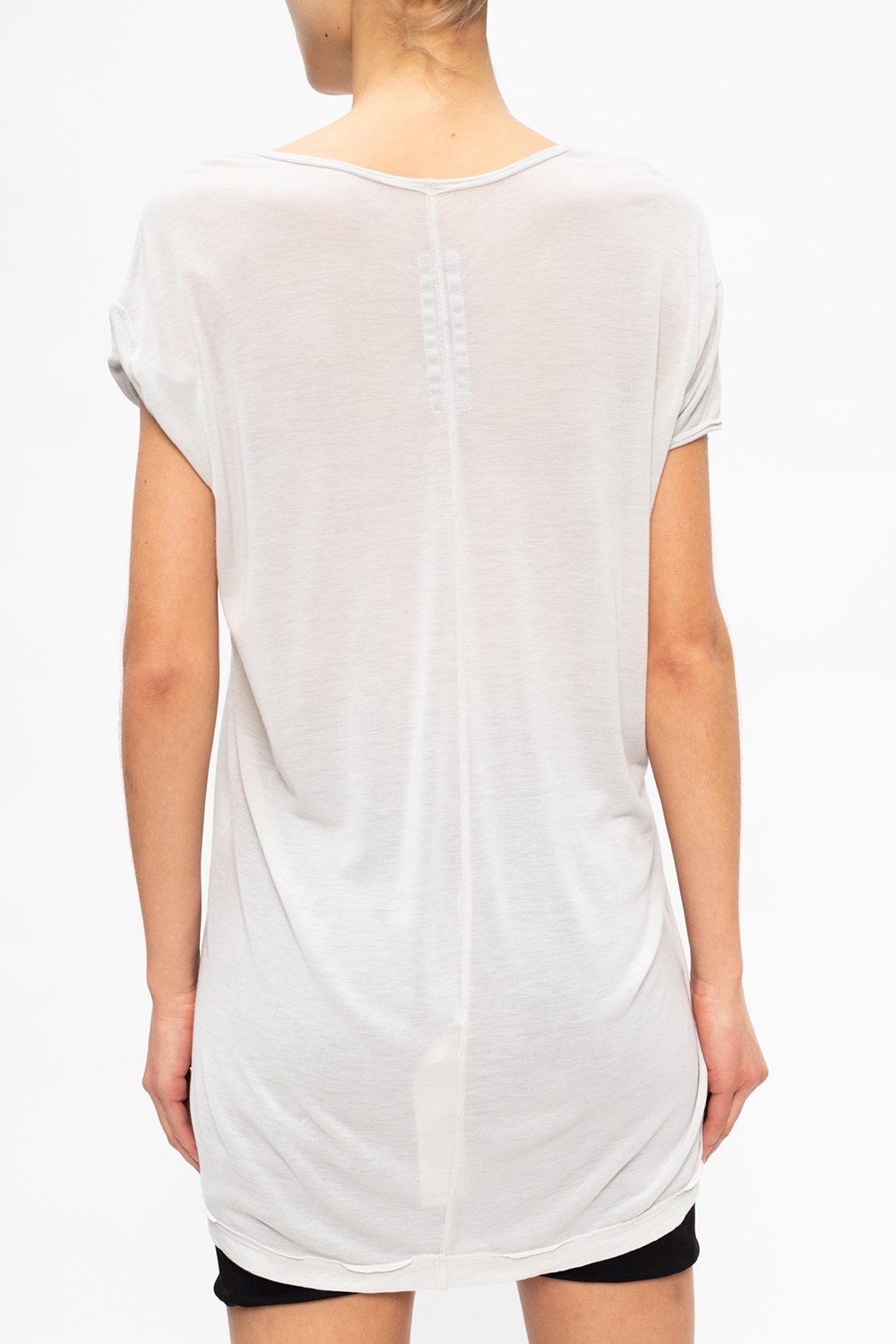 Rick Owens cut-out panelled metallic shirt