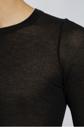 Rick Owens ‘Rib’ T-houndstooth with long sleeves