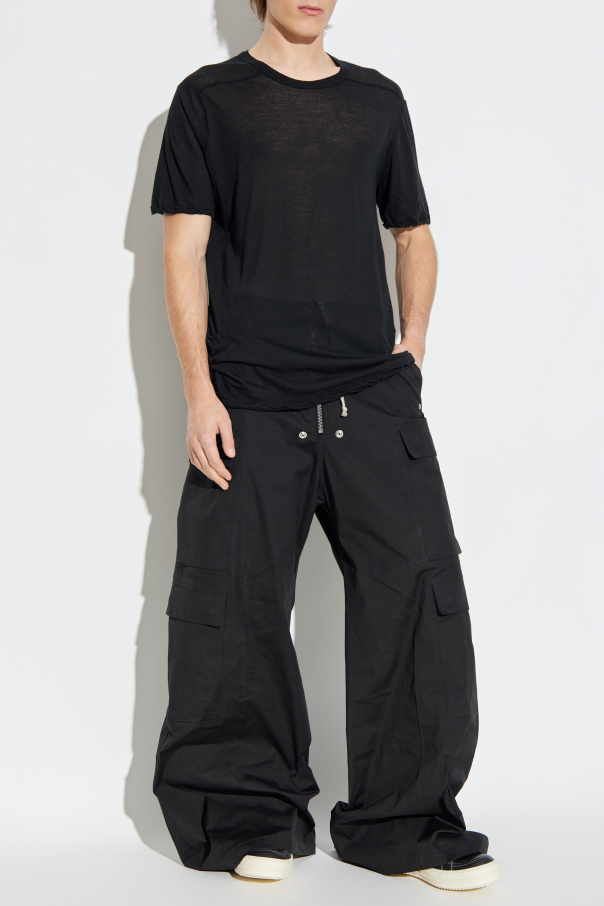 Rick Owens Camiseta de algodón con cuello redondo