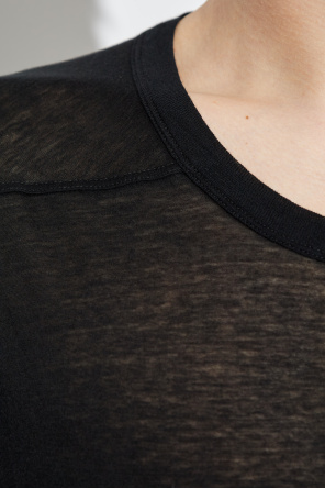 Rick Owens Camiseta de algodón con cuello redondo