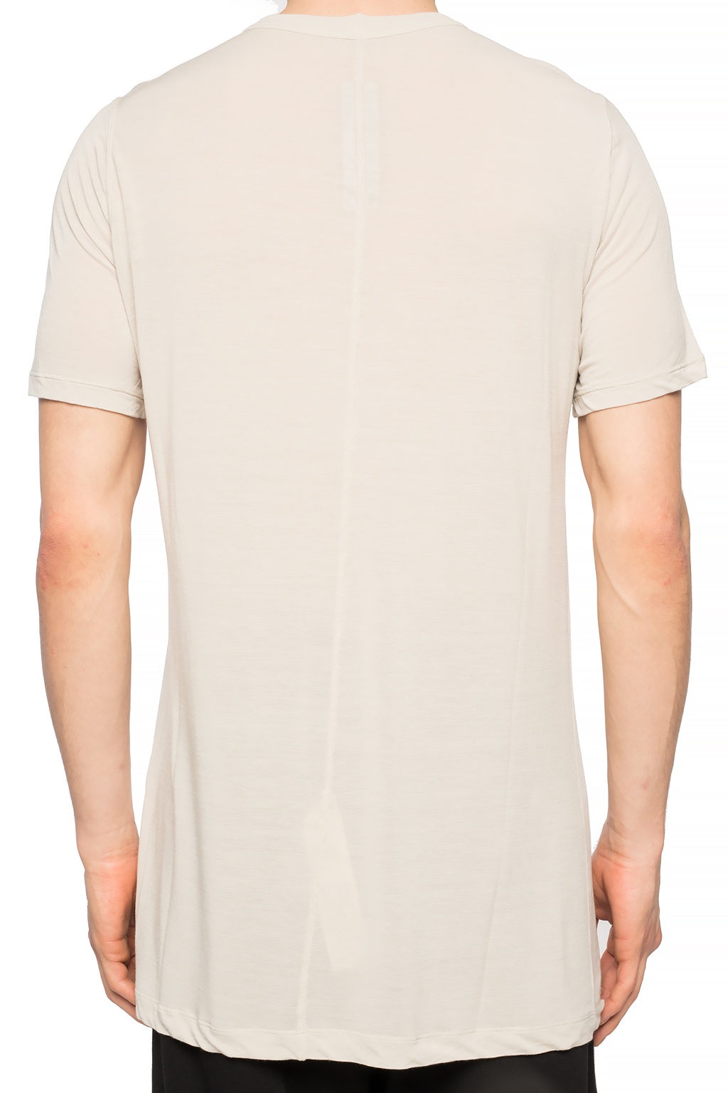 Rick Owens T-shirt Logo-Print with decorative topstitching