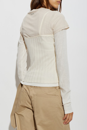 Acne Studios Top din bumbac cu mâneci lungi