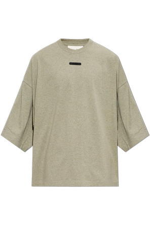 Cotton T-shirt with sewn-on logo