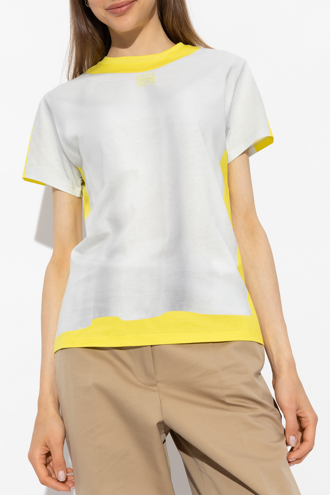 Regular fit T-shirt in cotton White/Yellow - LOEWE