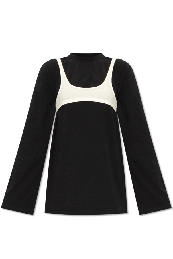 JANE Axel wool-blend double-breasted jacket Top with logo