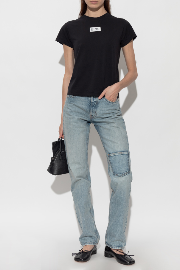 MM6 Maison Margiela T-shirt z naszywką  z logo