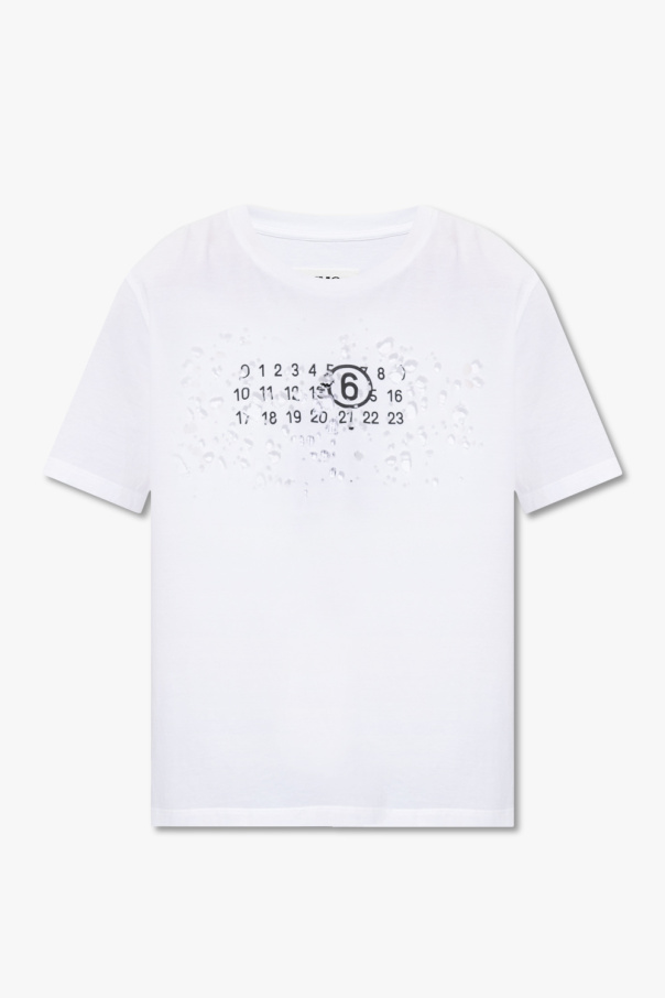 Men's luxury t-shirt - Saint Laurent white t-shirt with black logo