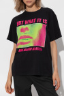 MM6 Maison Margiela BLACK T-shirt with print